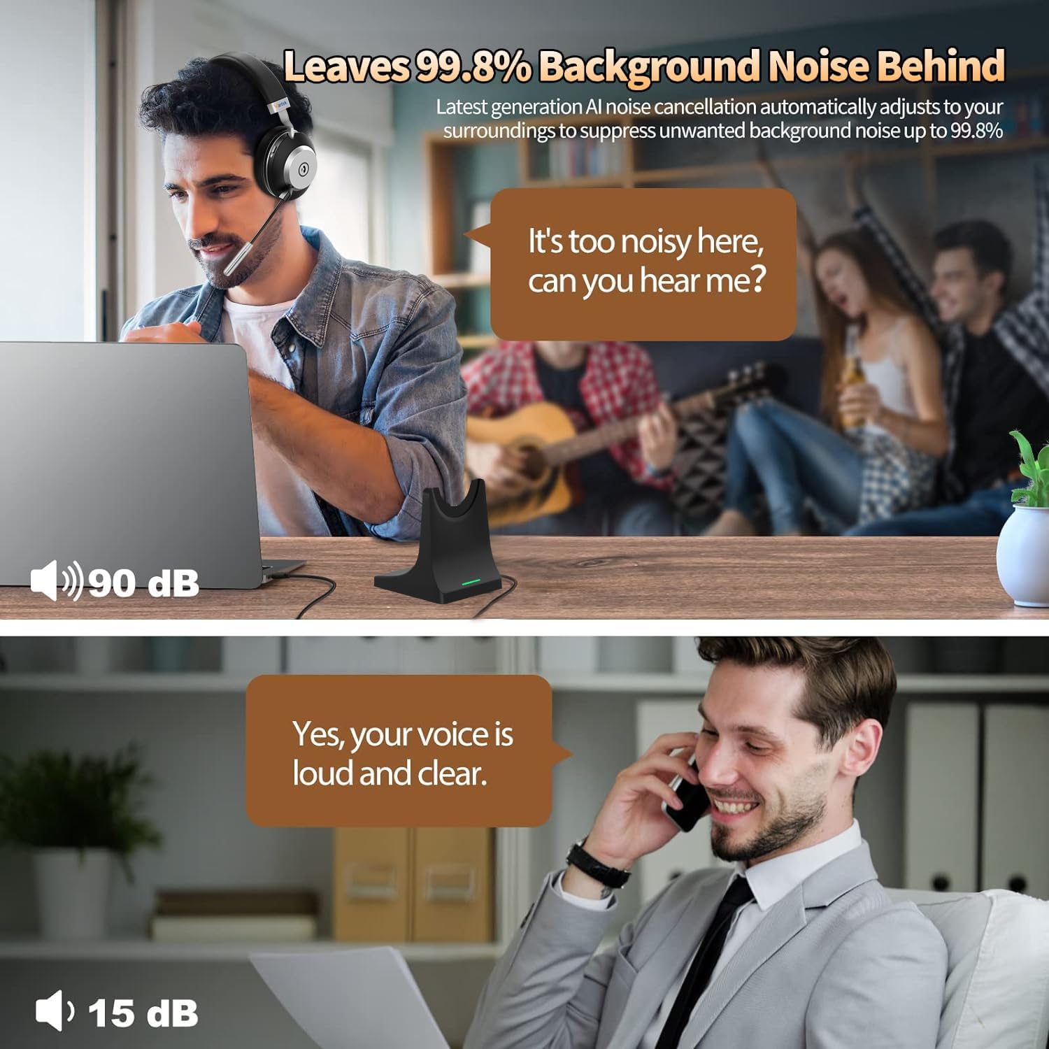Thumbnail 5 de Wantek Wireless Headset 45h battery