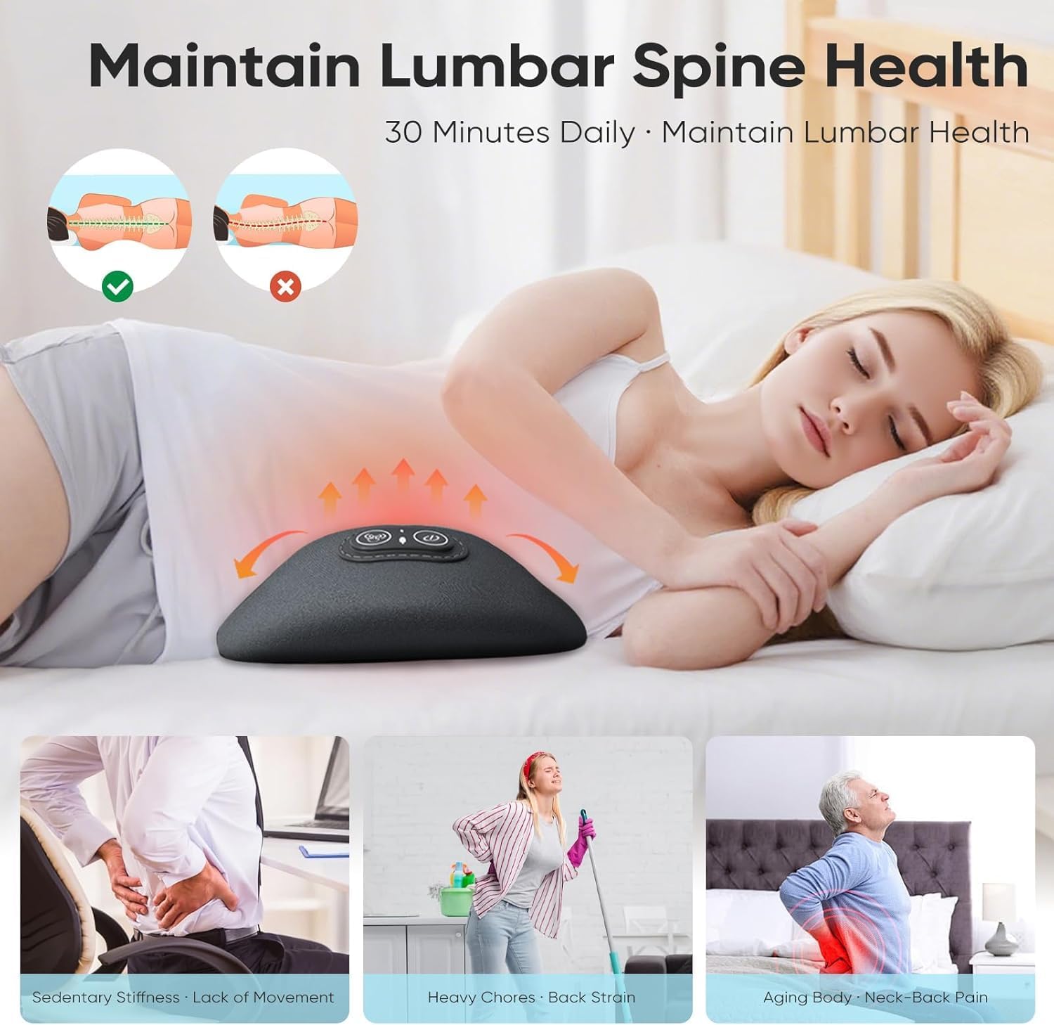 Thumbnail 6 de Lower Back Massager, Electric 3 in 1 with Heating and Spinal Traction (Dark Grey)