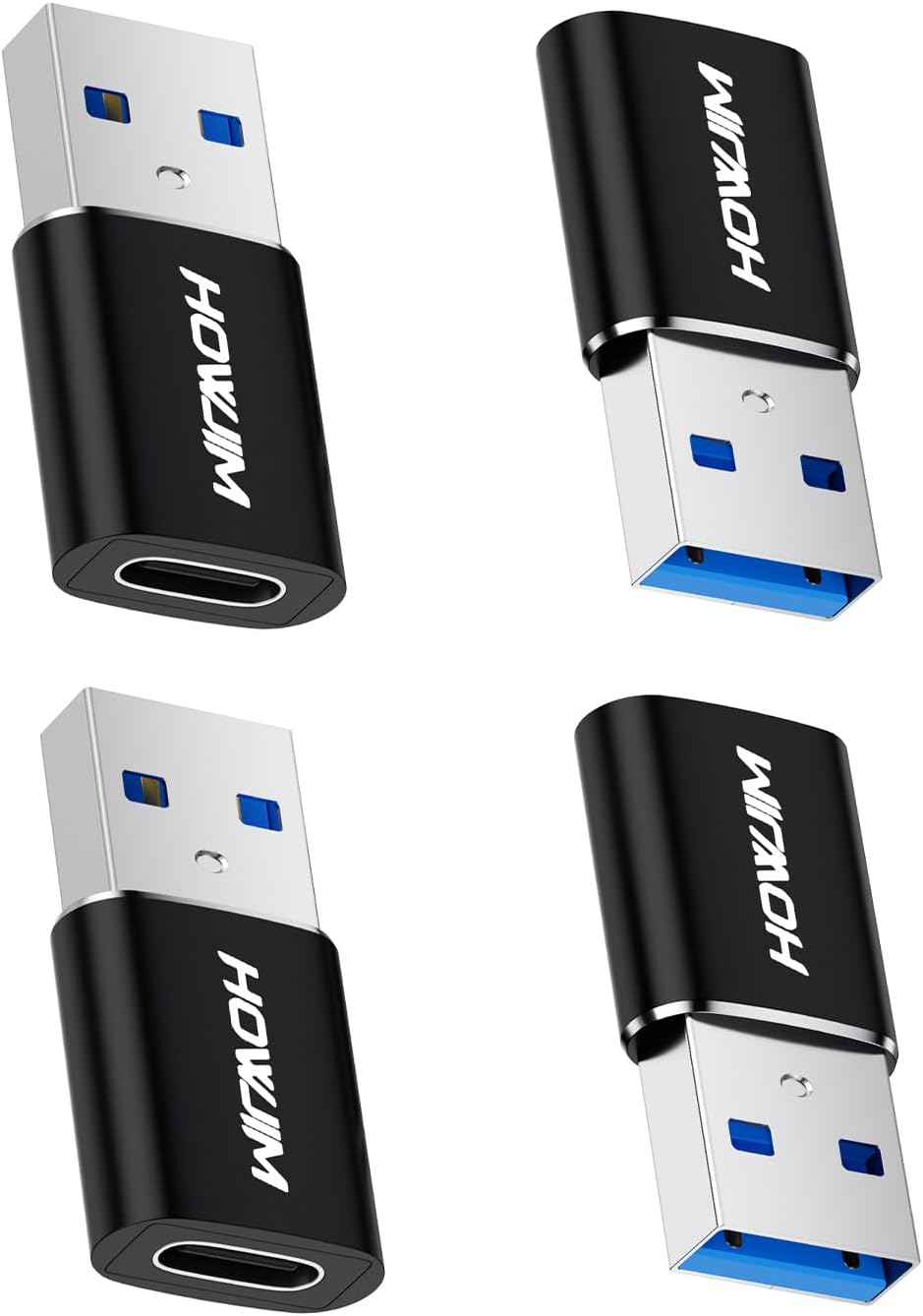 Detalle de HOWJIM USB 3.0 auf USB‑C Adapter (4 Stück) mit bis zu 5 Gbit/s und Schnellladung bis 100 W/PD
