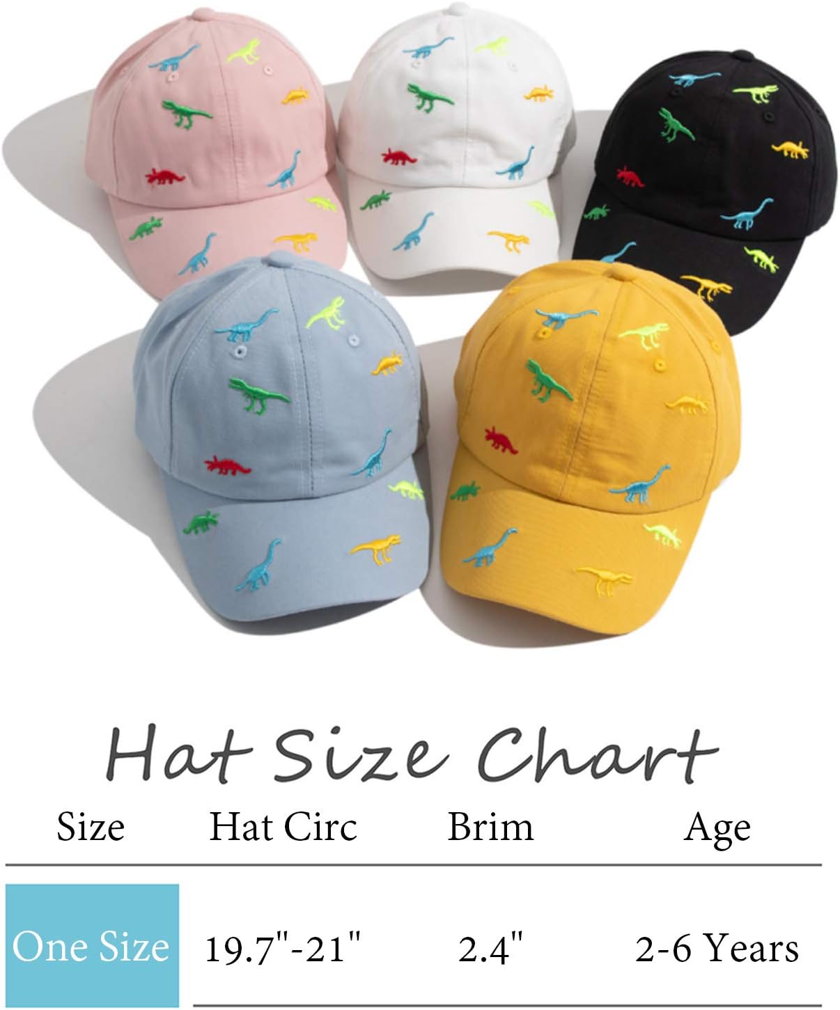 Detalle de XIAOHAWANG Sommer Baseball Cap für Kinder 2–6 Jahre mit Dinosaurier-Stickerei – Verstellbare Schirmmütze aus Baumwolle