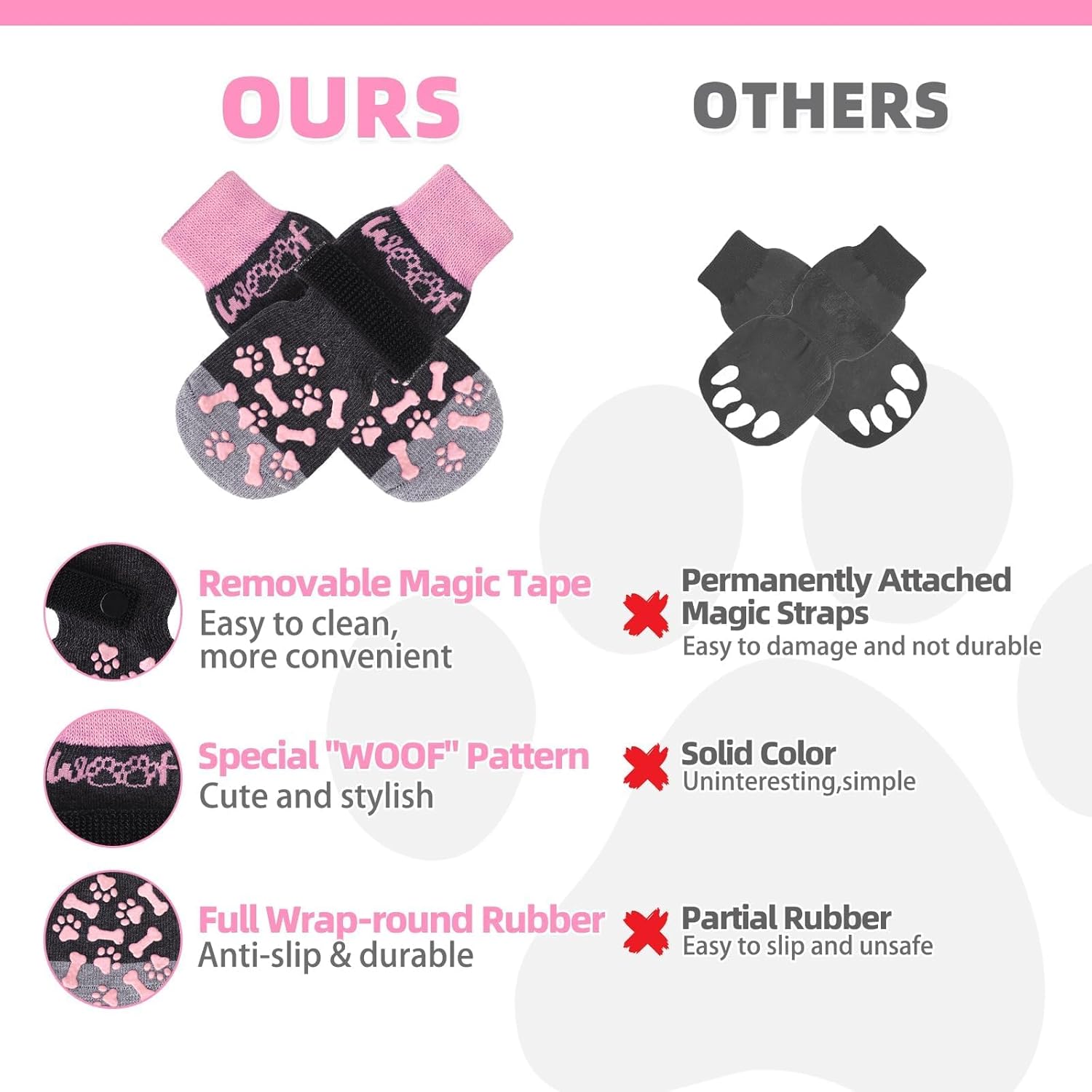 Thumbnail 5 de KOOLTAIL dog socks for hot/cold pavement and non-slip paw protection (Medium)