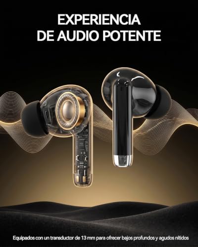Detalle 2 de Unico Auriculares Inalámbricos Bluetooth 5.3 con pantalla LED, 4 micrófonos ENC y autonomía de 50 h