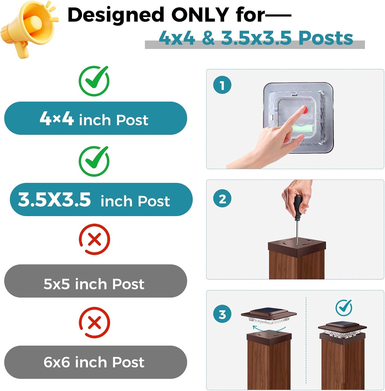 Detalle de Kolpop Solar Post Cap Lights 12-Pack