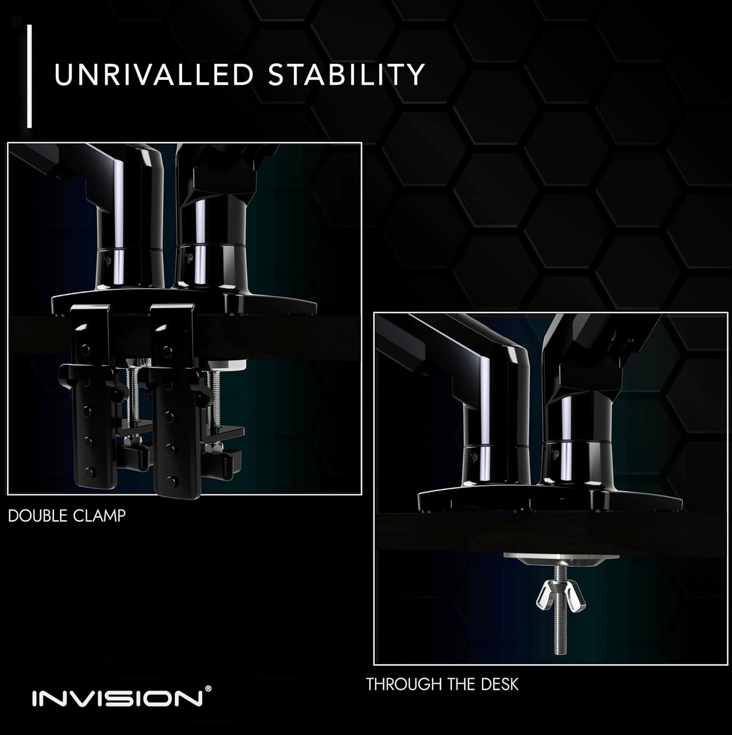 Detalle 2 de Invision MX400 Dual Monitor Arm 19–32 inch, 2–9kg 🖥