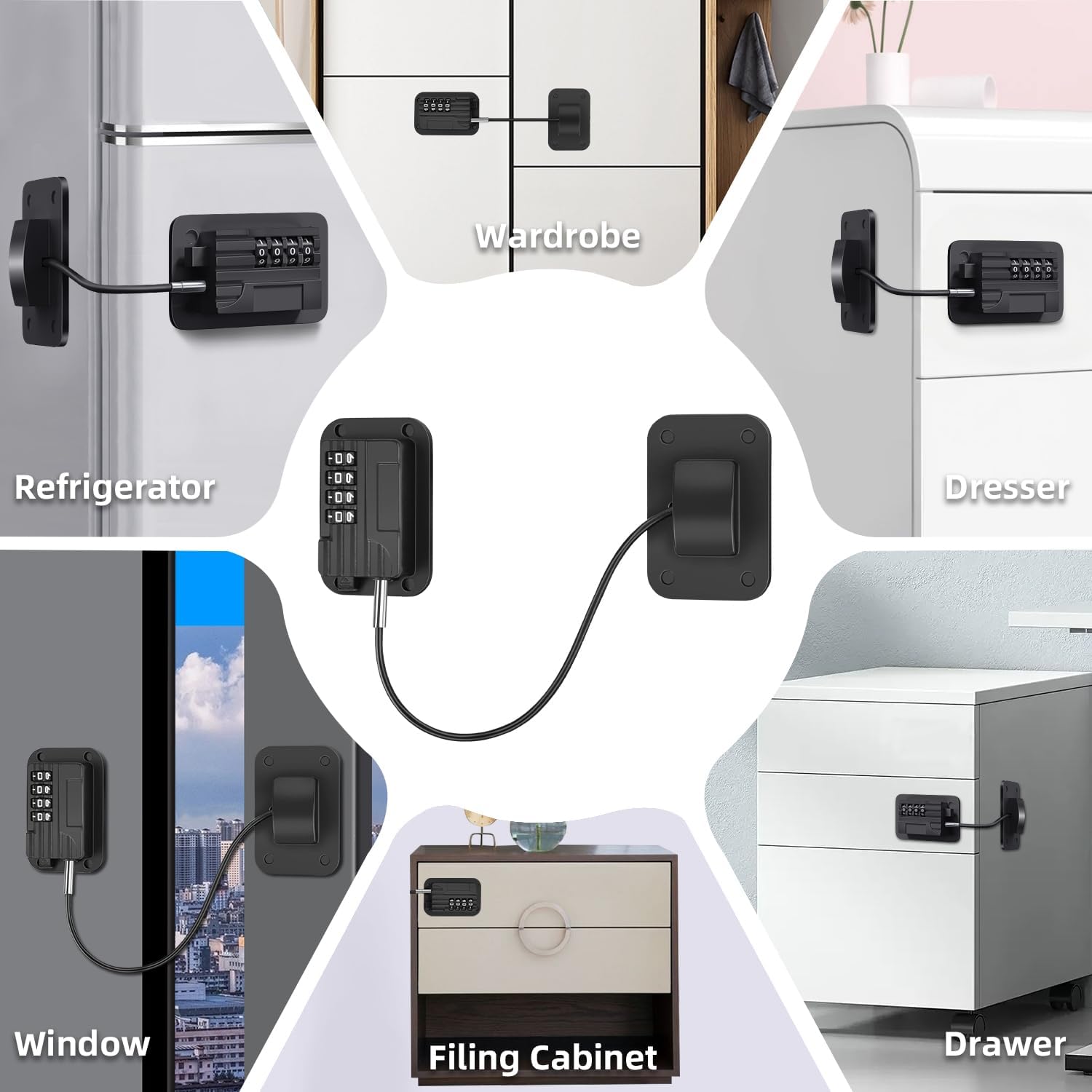 Thumbnail 5 de Ougourim Refrigerator Lock with 4-Digit Code