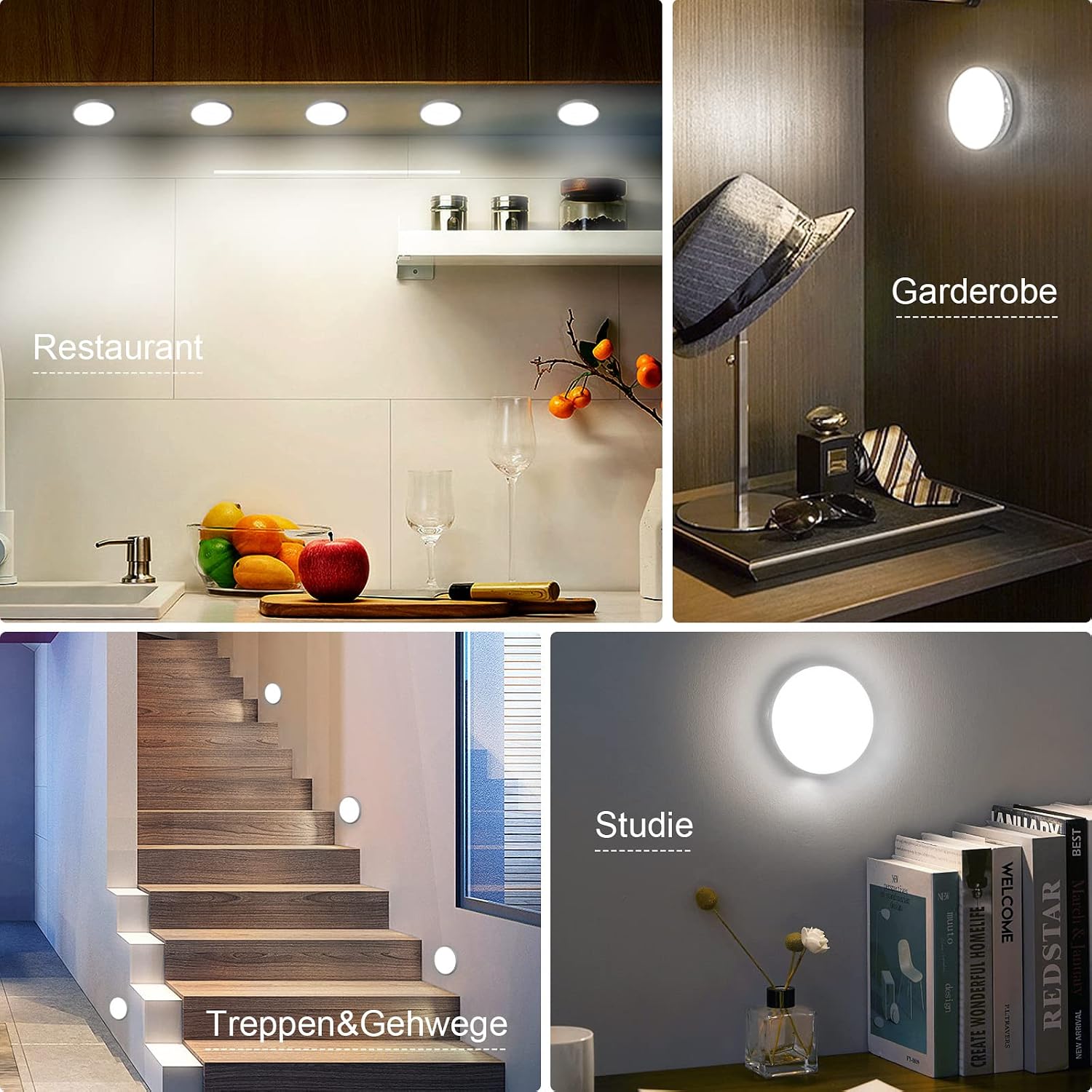 Thumbnail 6 de Electight HML6-DE rörelsesensorlampa, 3-pack med 8 LED och 6000 K