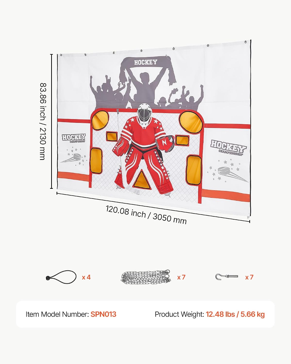 Thumbnail 6 de VEVOR Hockey Shooting Tarp, 7-hole target