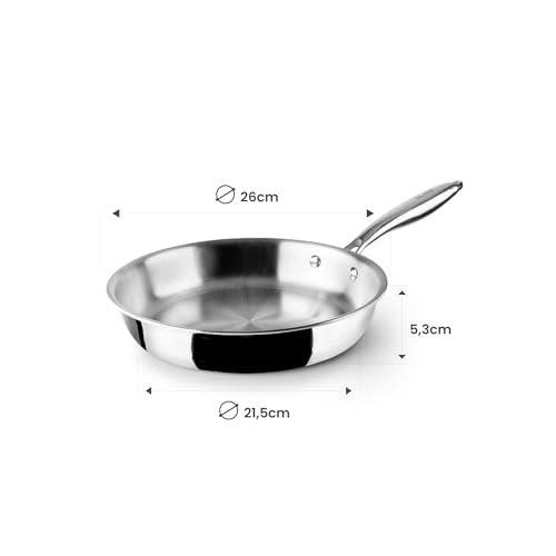 Detalle de IBILI Sartén tricapa Triply Natural 26 cm: sin antiadherente, apta para inducción