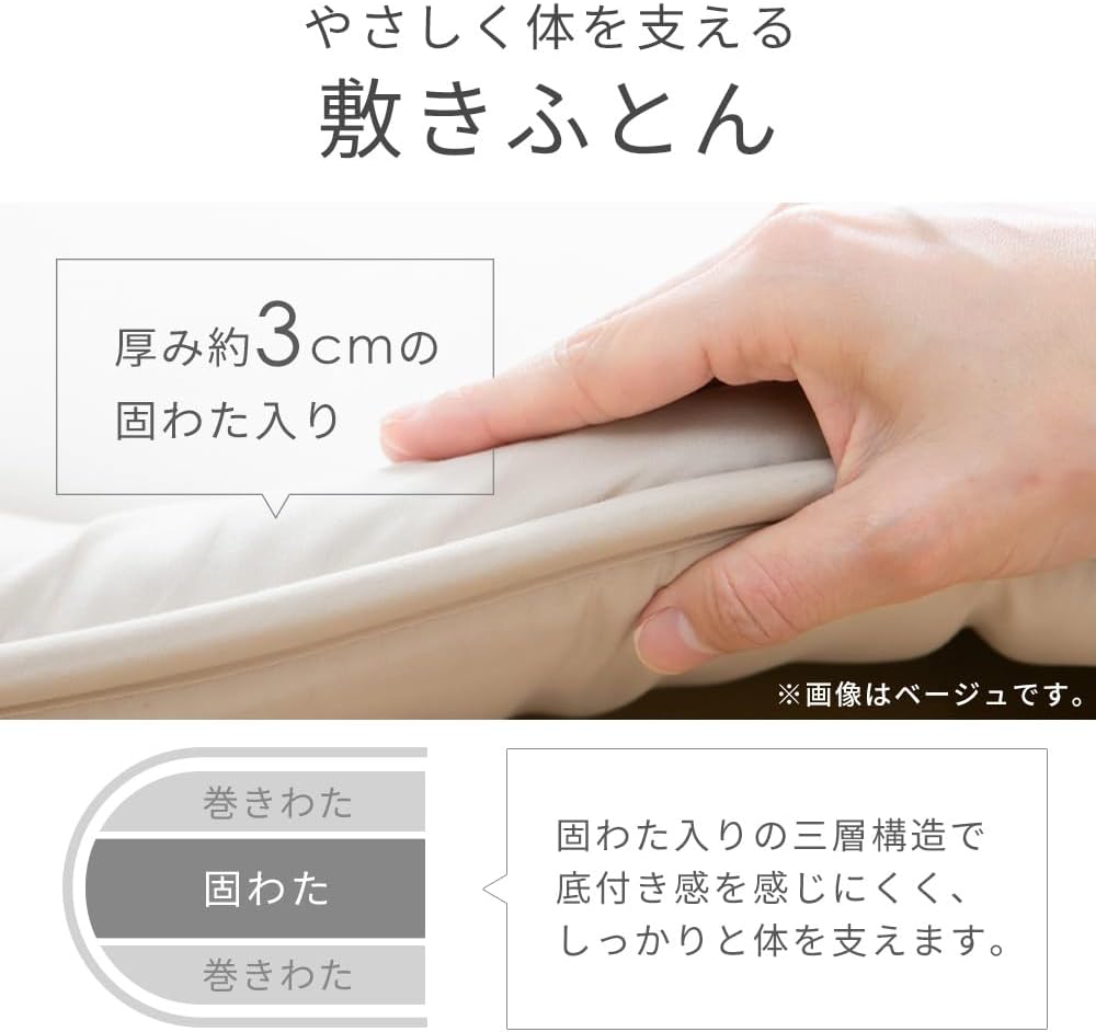 Detalle 1 de アイリスプラザ PEF7 シングル布団7点セット チャコールグレー・中空ポリエステルわた