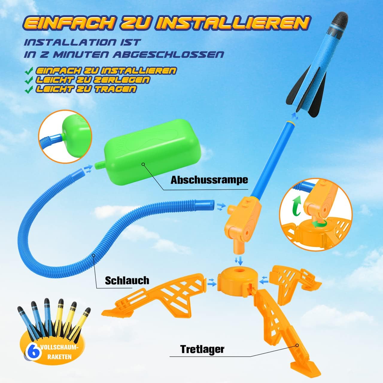 Thumbnail 4 de DejaNard Raketen Spielzeug Outdoor 3–12 Jahre