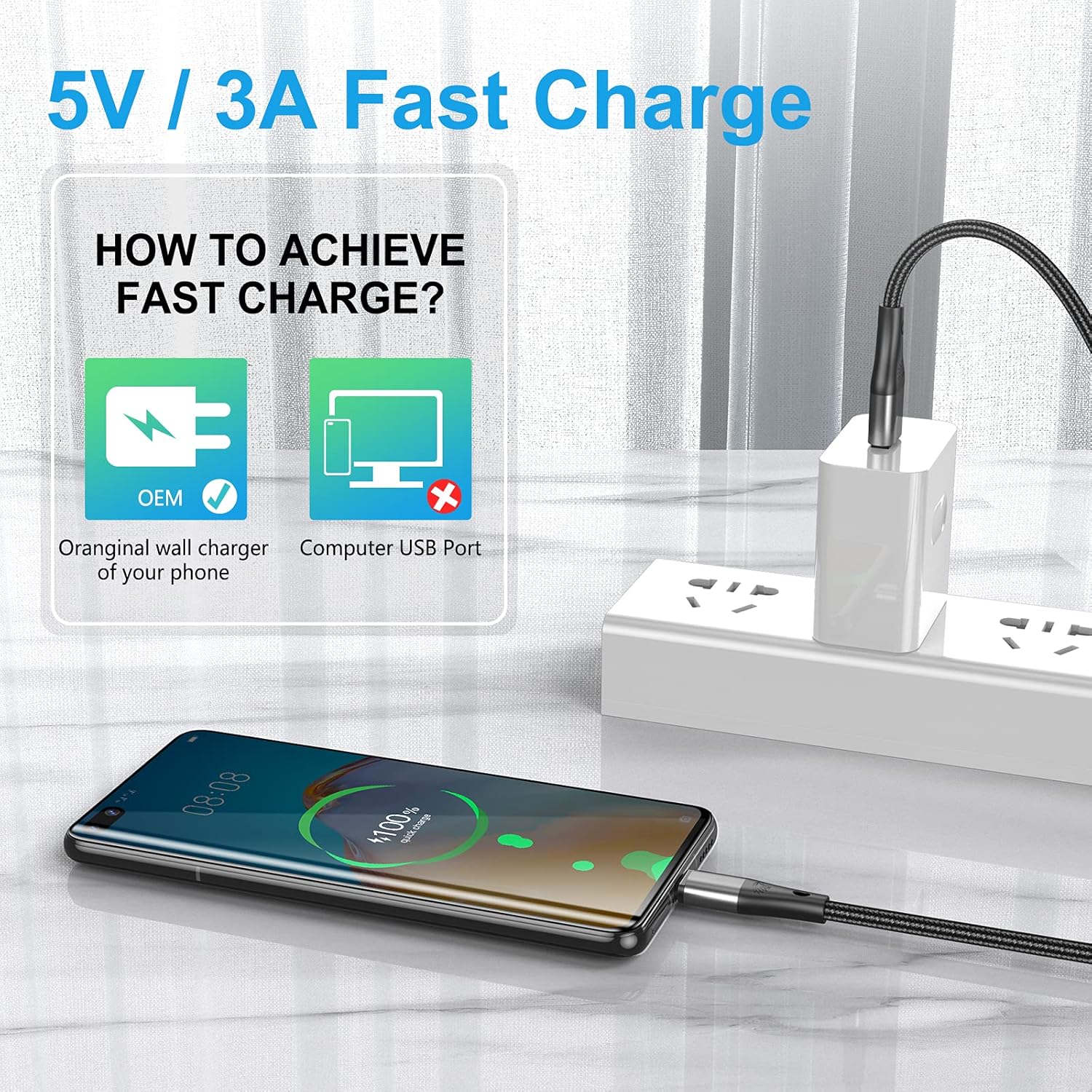 Thumbnail 3 de HALIHALL 3Pack 10ft USB C Cable