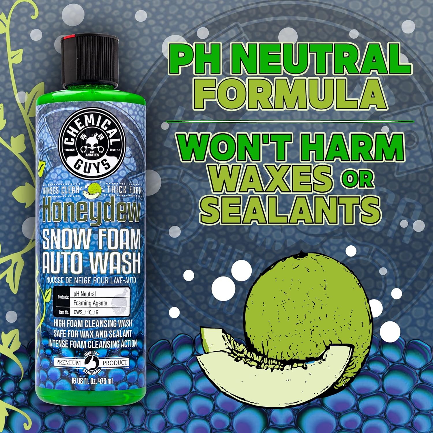 Detalle de Chemical Guys Honeydew Snow Foam Car Wash Soap: Thick, Safe, and Versatile