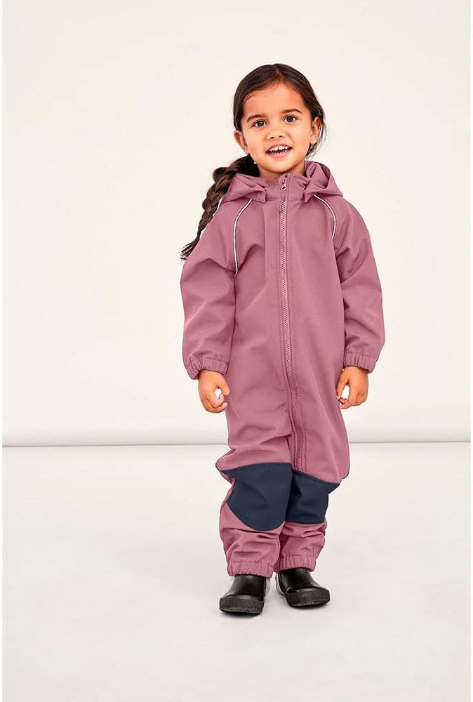 Detalle de NAME IT Nmnalfa Softshell Suit Solid Fo Noos: completo da pioggia unisex per bimbi 0-24 mesi (con dettagli riflettenti)