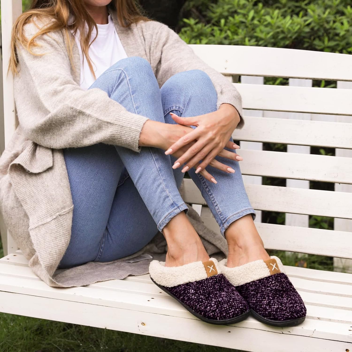 Thumbnail 2 de ULTRAIDEAS Ladies’ Cozy Memory Foam Slippers with Fuzzy Fleece Lining & Anti-Skid Rubber Sole