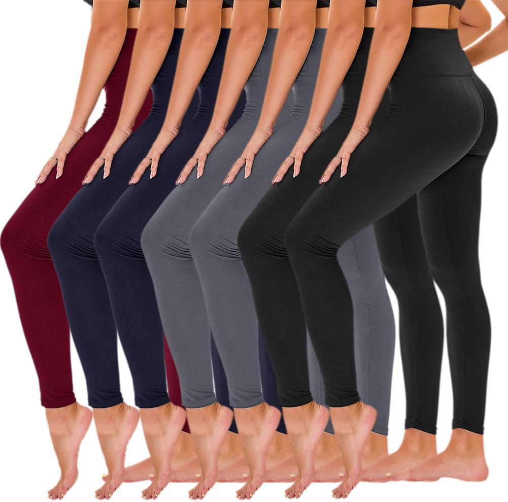 Thumbnail 4 de TNNZEET 7-Pack High-Waisted Yoga Leggings with Pockets (Full Length & Capri) for Women