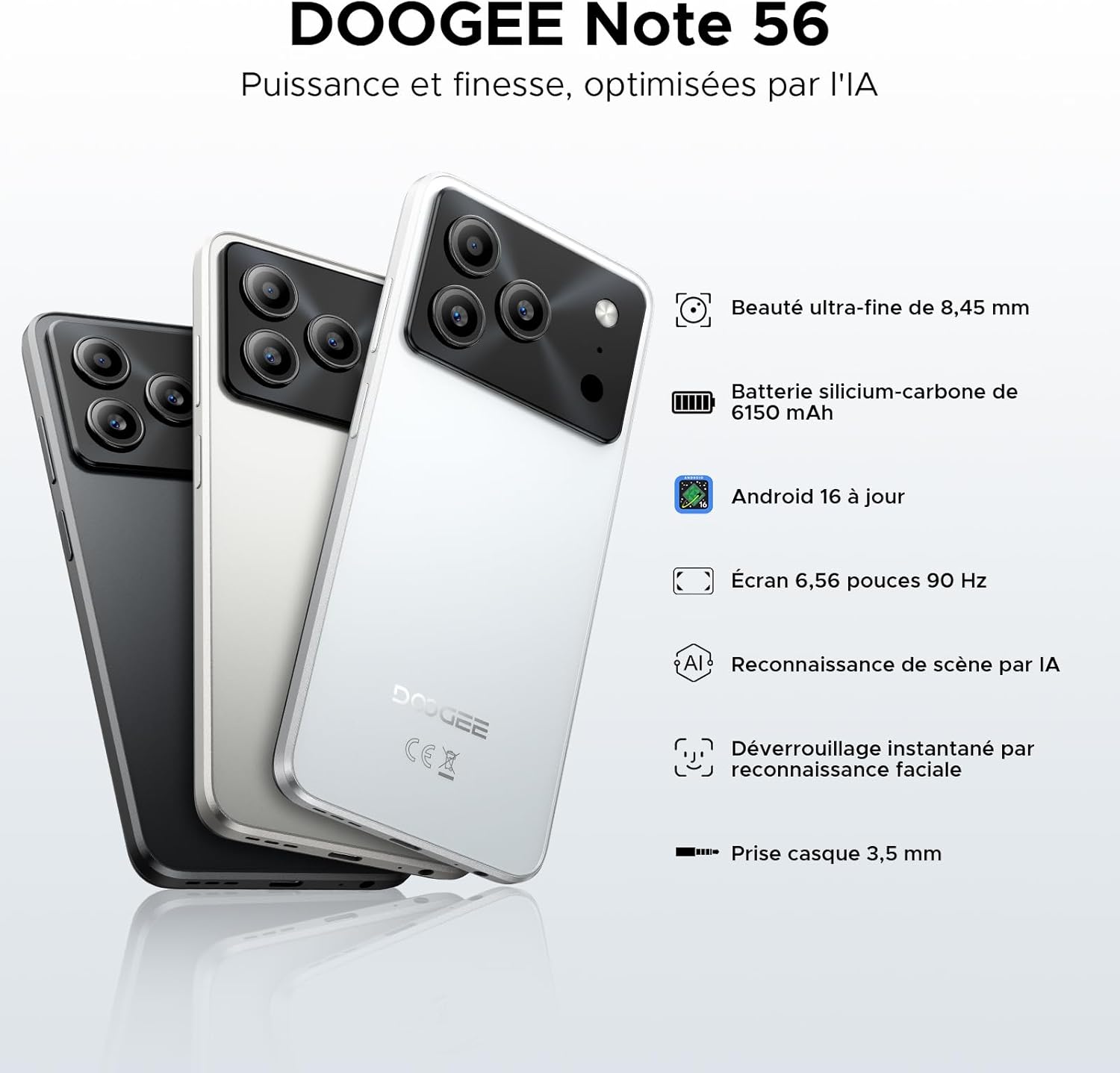 Thumbnail 1 de DOOGEE Note56 smartphone pas cher 6150 mAh