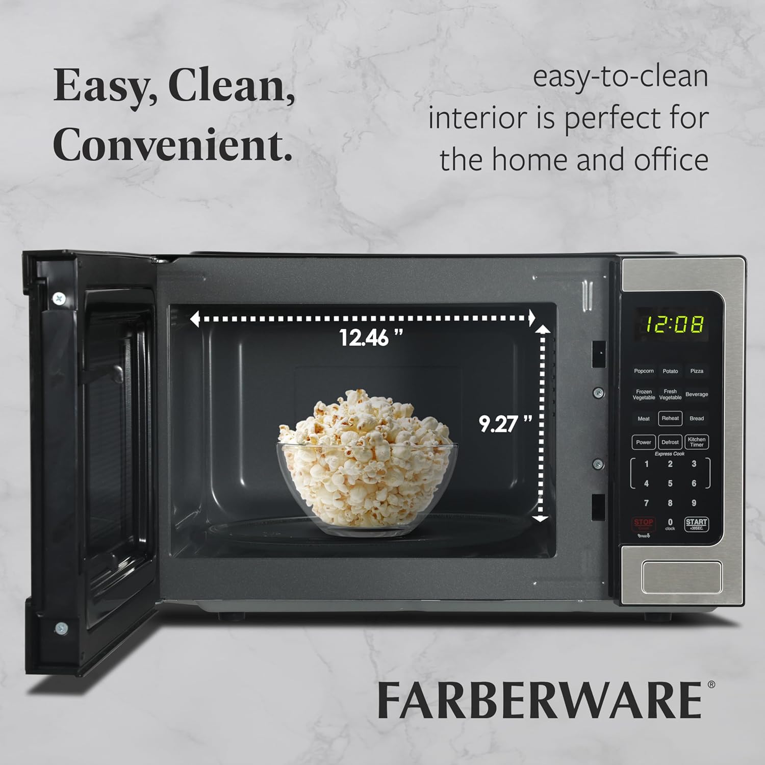 Thumbnail 4 de Farberware 0.9 Cu. Ft. Countertop Microwave Oven - 900 Watts, Auto Cook Settings, Defrost, Easy Clean