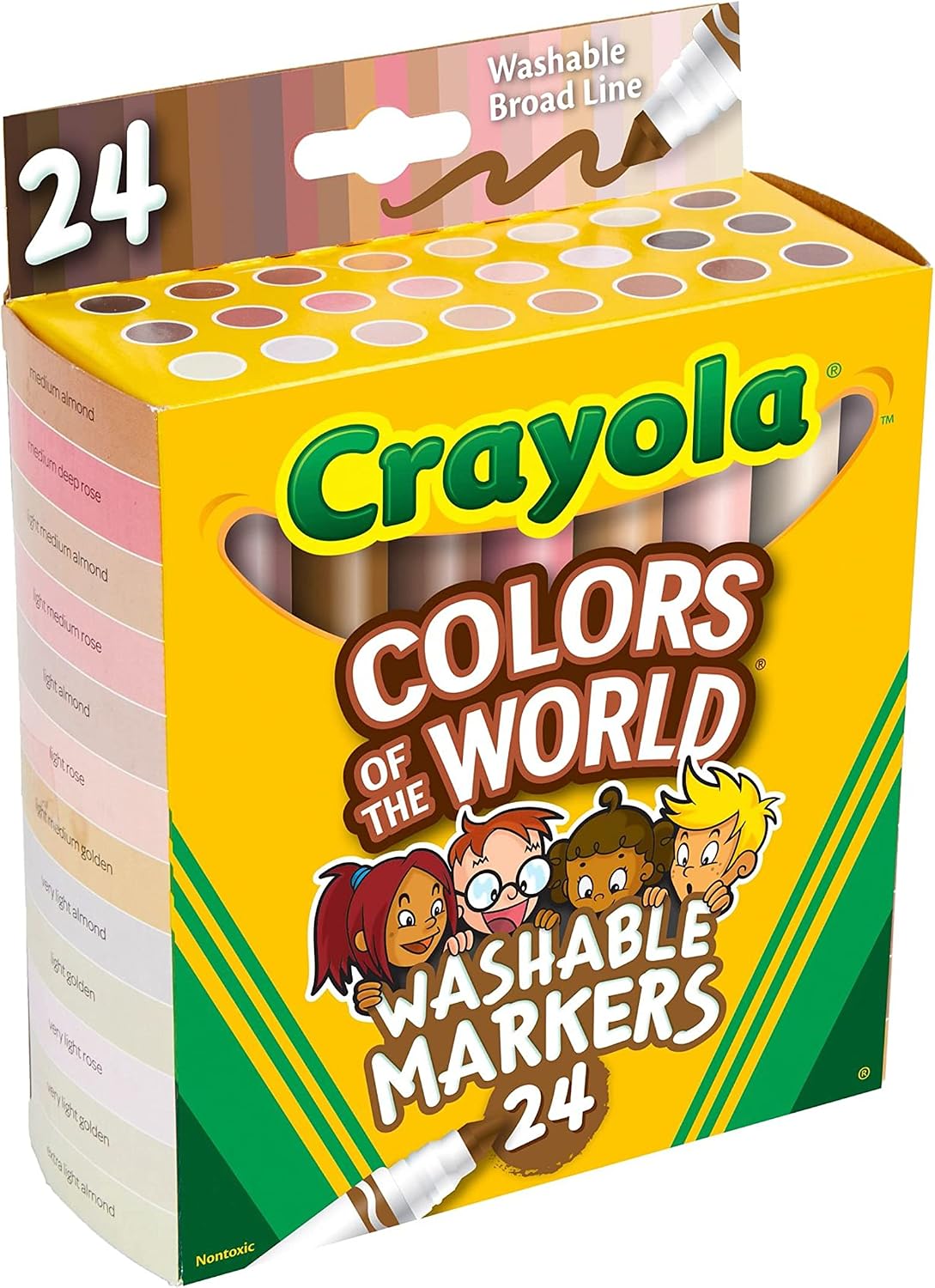 Detalle 2 de CRAYOLA 587802 カラー・オブ・ザ・ワールド 水性マーカー24色、肌色表現向け