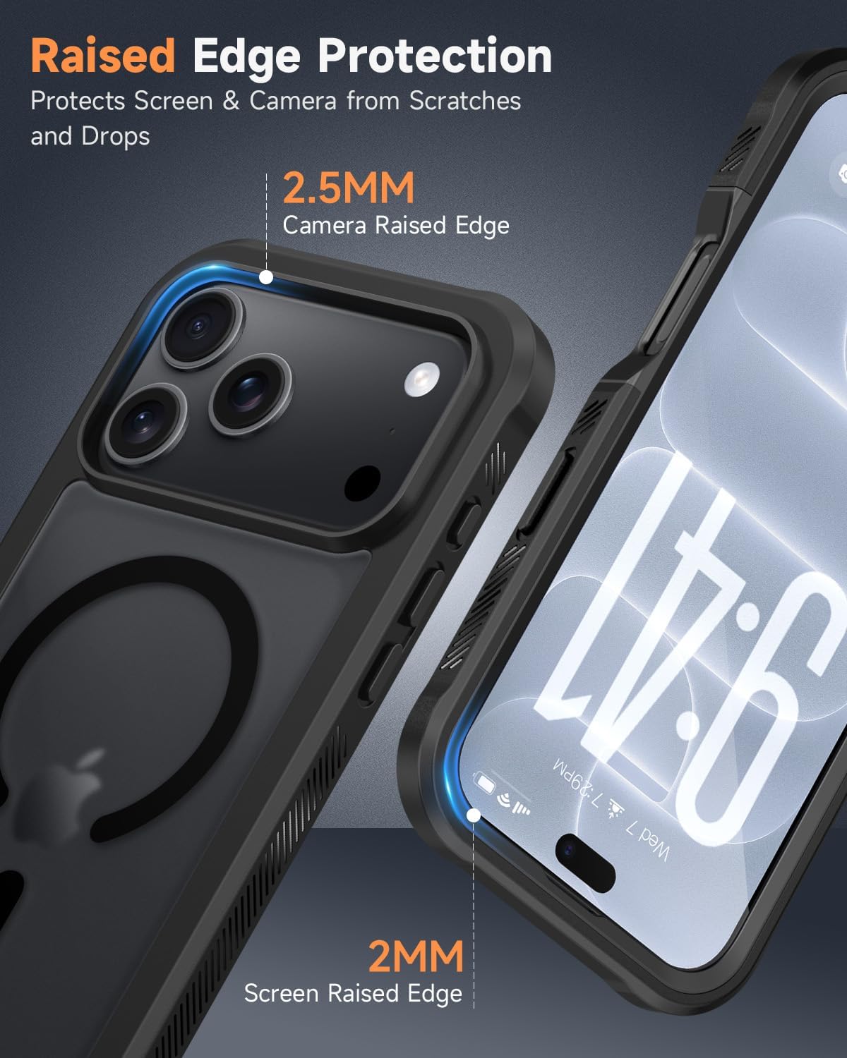Thumbnail 6 de seacosmo for 18 17 Pro Max Case, Matte Black, Built-In Glass & MagSafe Ring