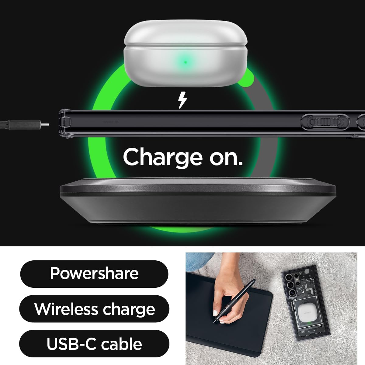 Thumbnail 6 de Spigen Cover Zero One Black per Samsung Galaxy S24 Ultra (Ultra Hybrid)