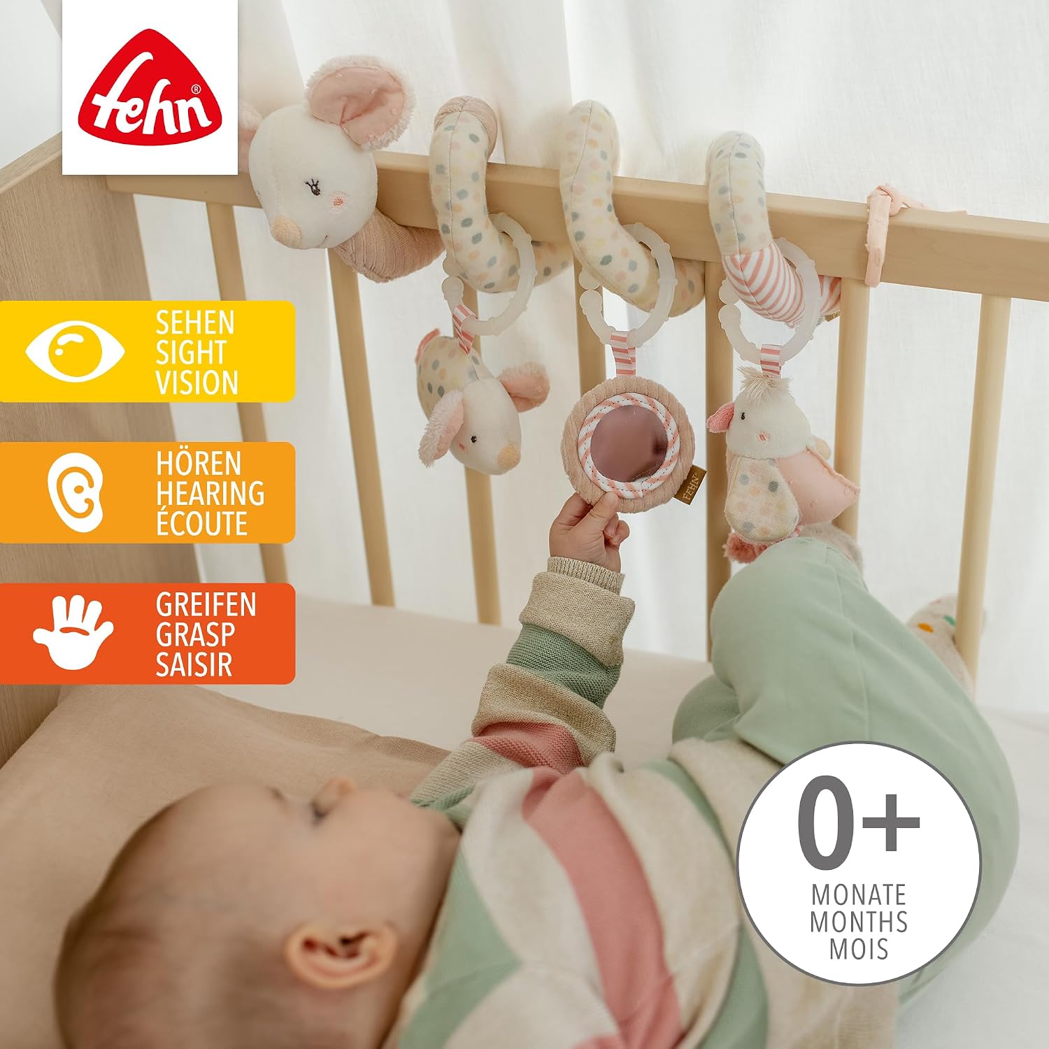 Detalle 2 de Fehn Activity-Spirale Maus Motorikspielzeug fĂŒr Babys đČ