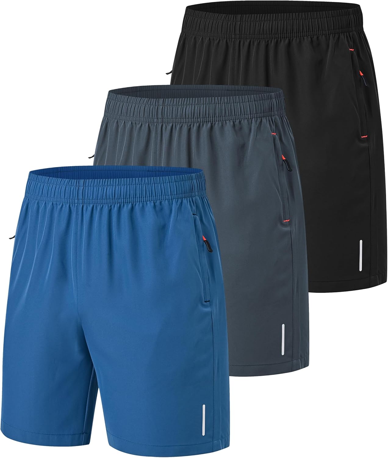 Thumbnail 6 de Zoofly 3er Pack Sportshorts Herren – Kurze Sommer-Shorts mit Reißverschlusstaschen