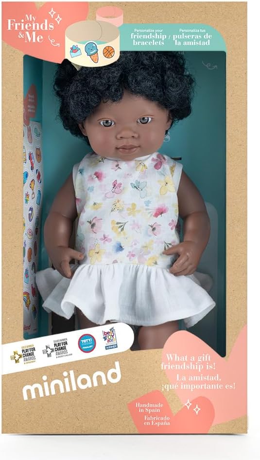Thumbnail 6 de Miniland Puppe, 38 cm, afrikanisches Mädchen – My Friends & Me Kollektion