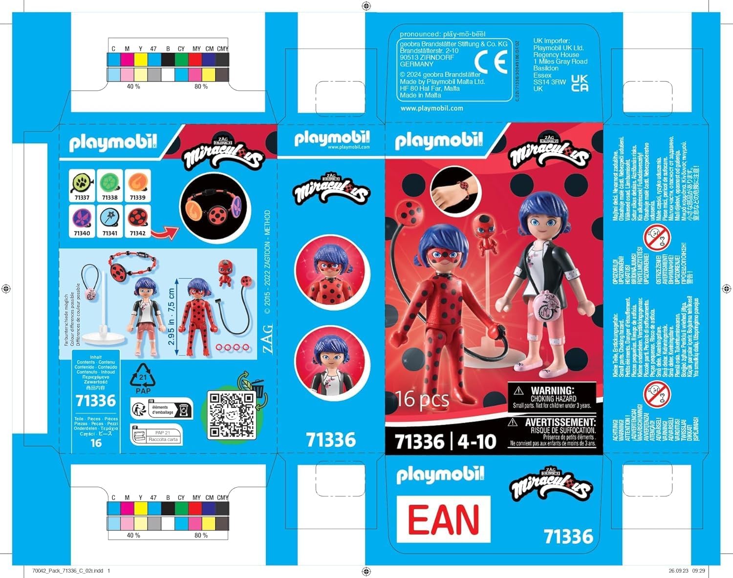 Detalle 2 de PLAYMOBIL Miraculous – Marinette & Ladybug: Heldenhaftes Abenteuer (71336)