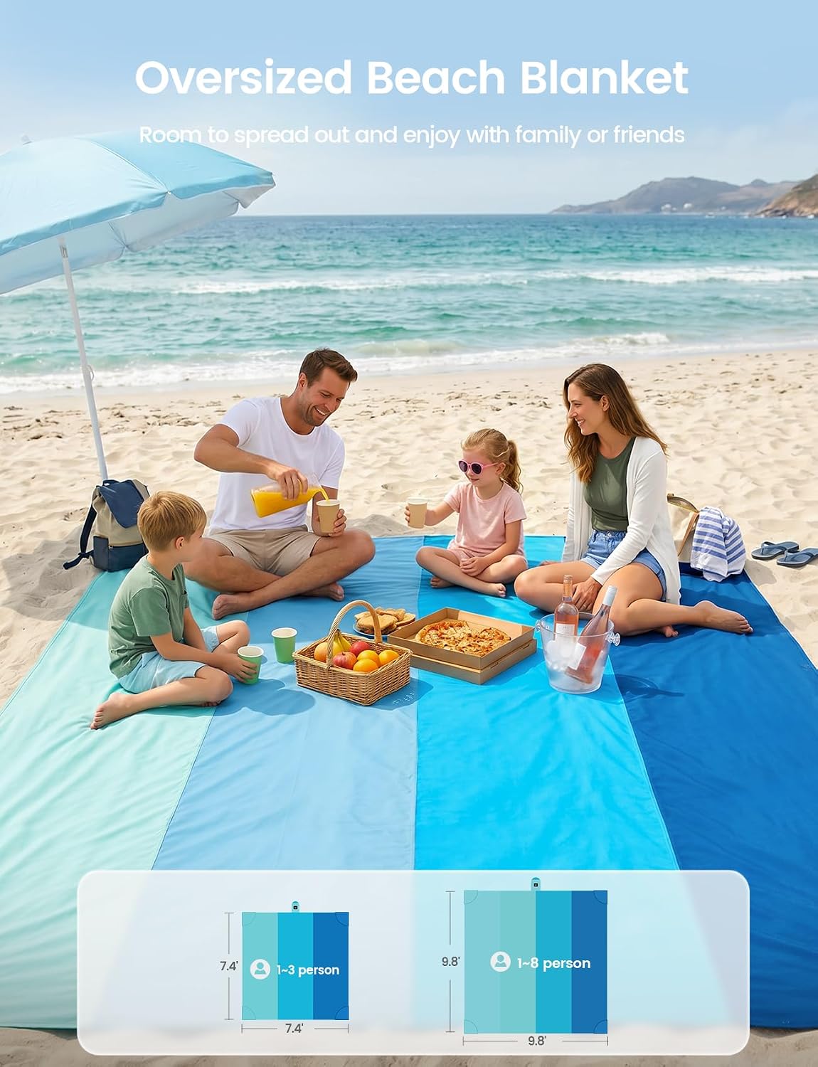 Detalle de Lamicall Beach Blanket Ripstop Nylon