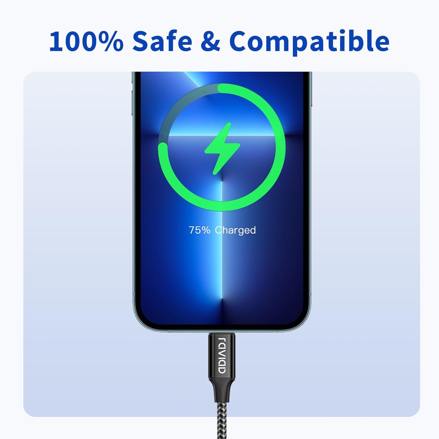 Thumbnail 3 de RAVIAD Lightning Cable 3-Pack 2M Nylon Braided