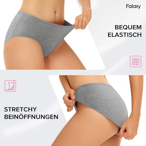 Detalle de FALARY Bragas de algodón cintura media 6 pack (Talla L)