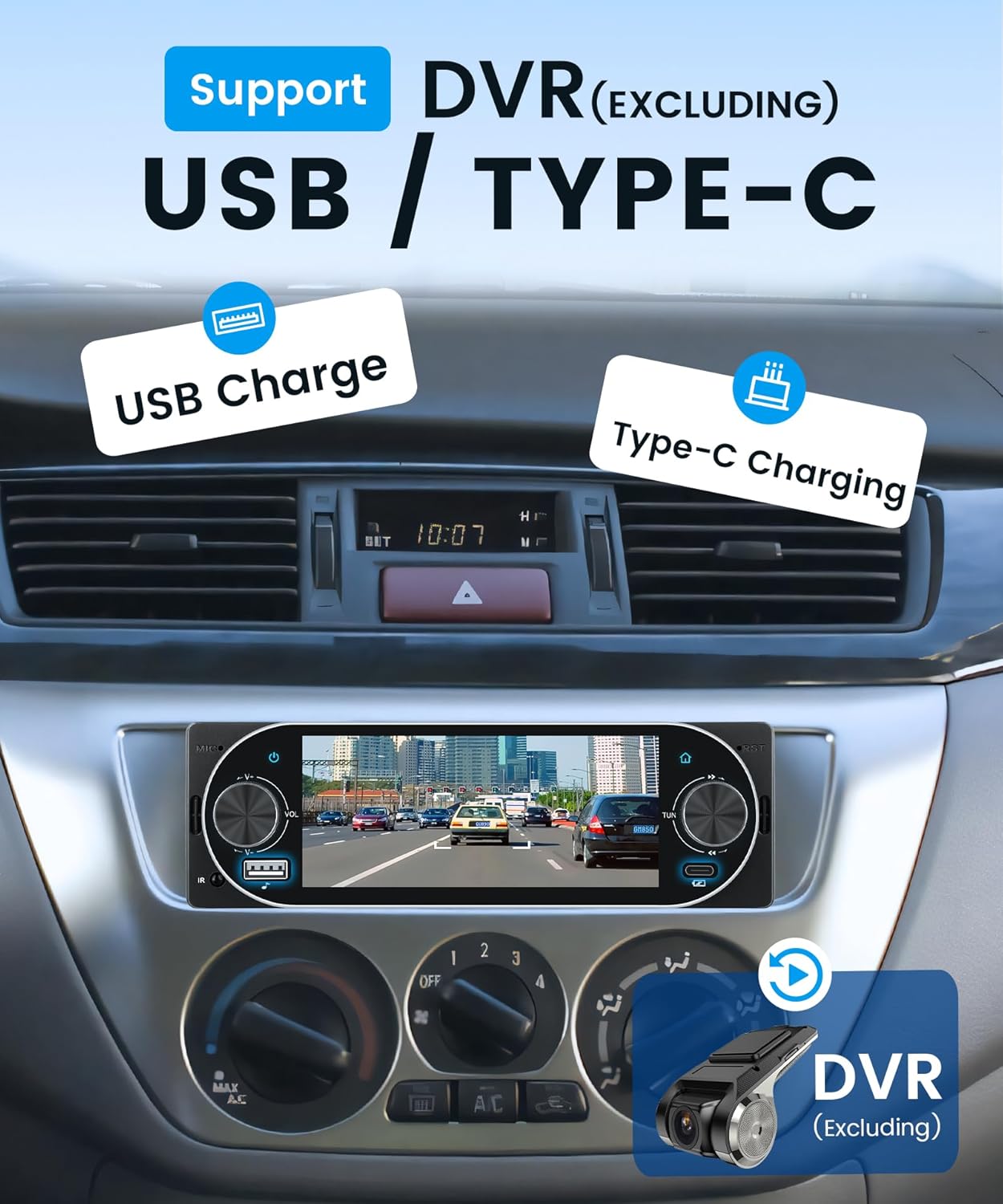 Thumbnail 6 de Rimoody Autoradio 1 Din con Wireless CarPlay/Android Auto y Mirror Link – 5.1P touchscreen