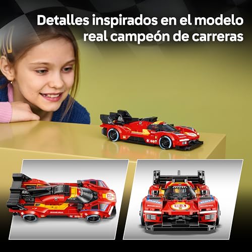 Detalle de LEGO Speed Champions Ferrari 499P 77261: Coche de Carreras para Exposición y Juego