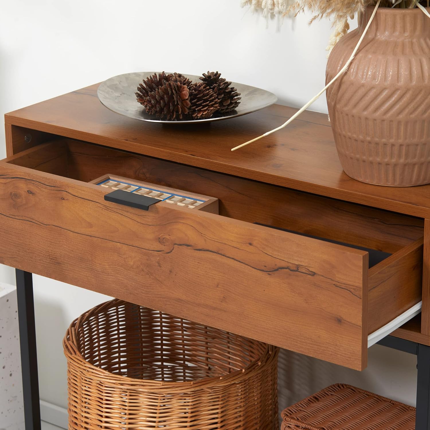 Thumbnail 6 de HOMCOM Console Meuble — Table Console Moderne, 80 x 30 x 76 cm, Marron