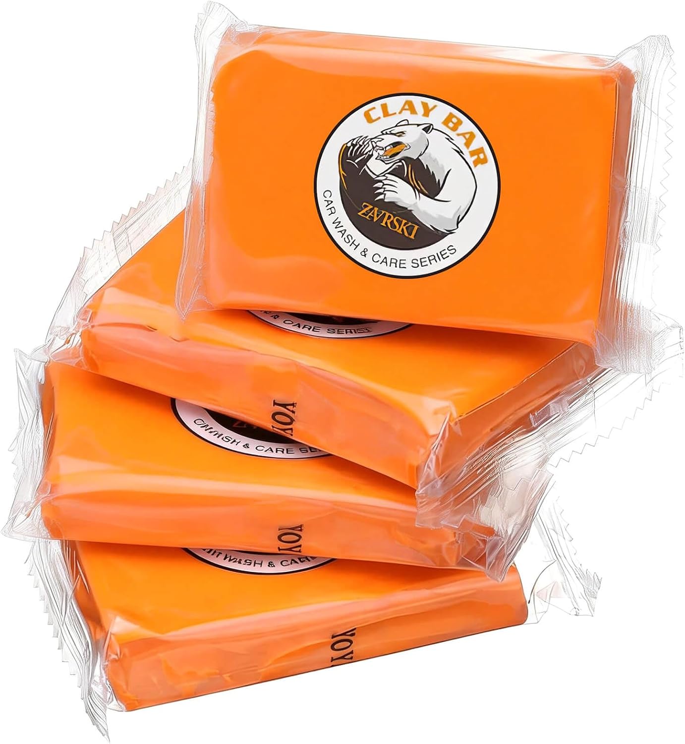 Detalle de Zavrski Reinigungsknete Auto Clay Bar – 4er Set 100 g, zur Lackpflege und Felgenreinigung