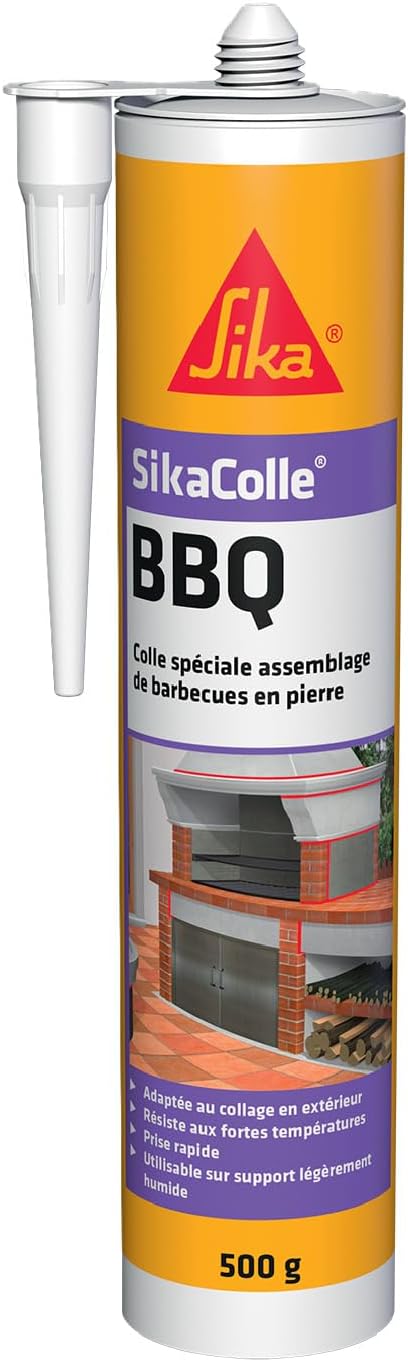 SikaColle BBQ Beige Clair – Colle spéciale pour petits barbecues en pierre (500 g) – Extérieur