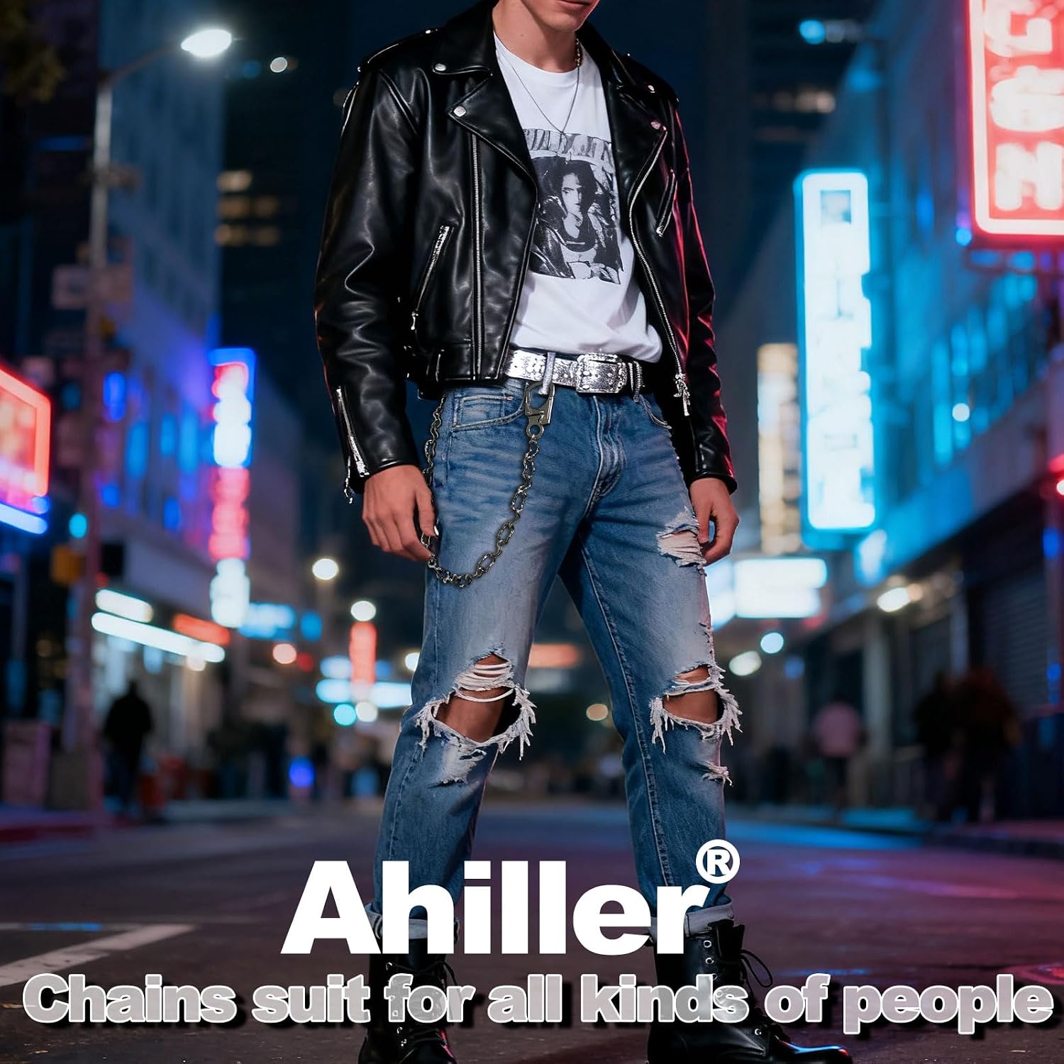 Thumbnail 1 de Ahiller Heavy Duty Wallet Chains for Men - Double-Lock Anti-Theft Keyring Clip