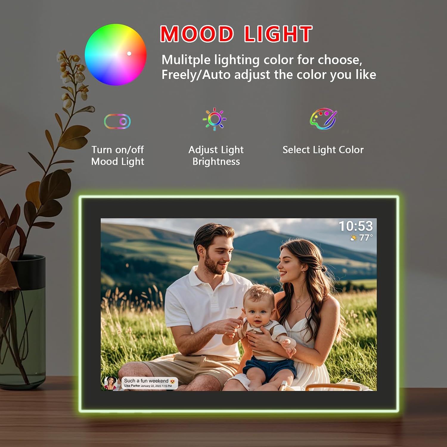 Thumbnail 4 de FRAMEO 10.1 Inch Digital Photo Frame 32GB