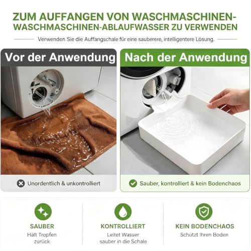 Detalle de FLYGRRIV Auffangschale für Waschmaschinen – universell passende Auffangwanne aus PP