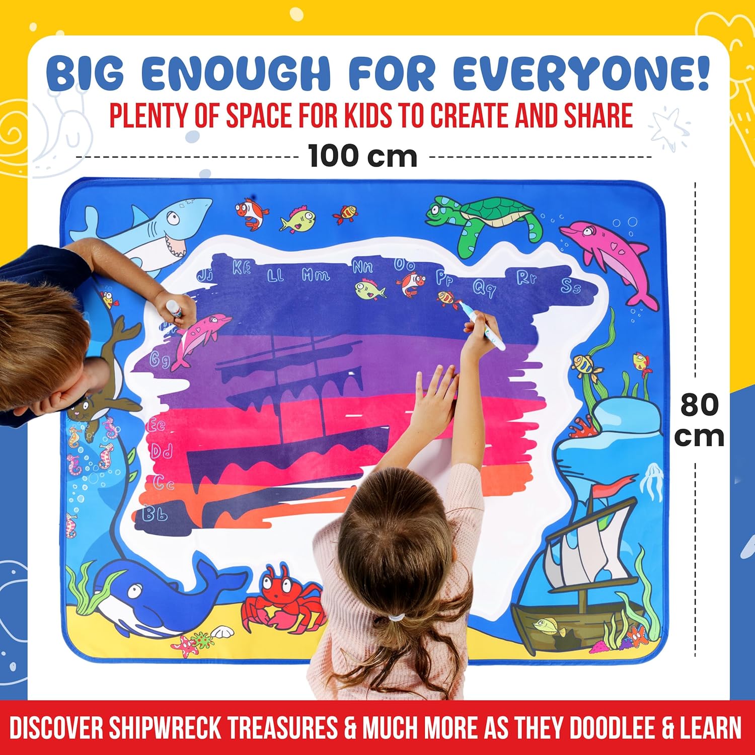 Thumbnail 5 de Water Doodle Mat – Sea Life (100 x 80cm): Mess-Free Water Drawing for Kids Aged 3–8