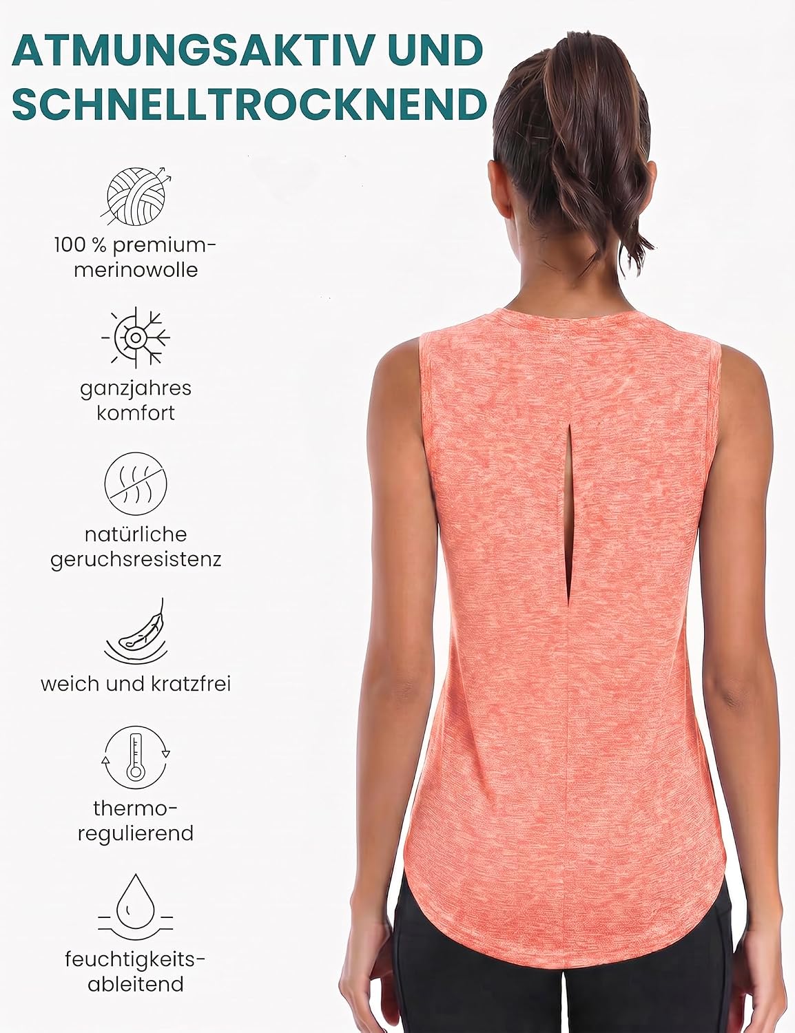 Detalle de Gyabnw Canotta Sportiva Donna - Top Palestra Senza Maniche in Tessuto Traspirante
