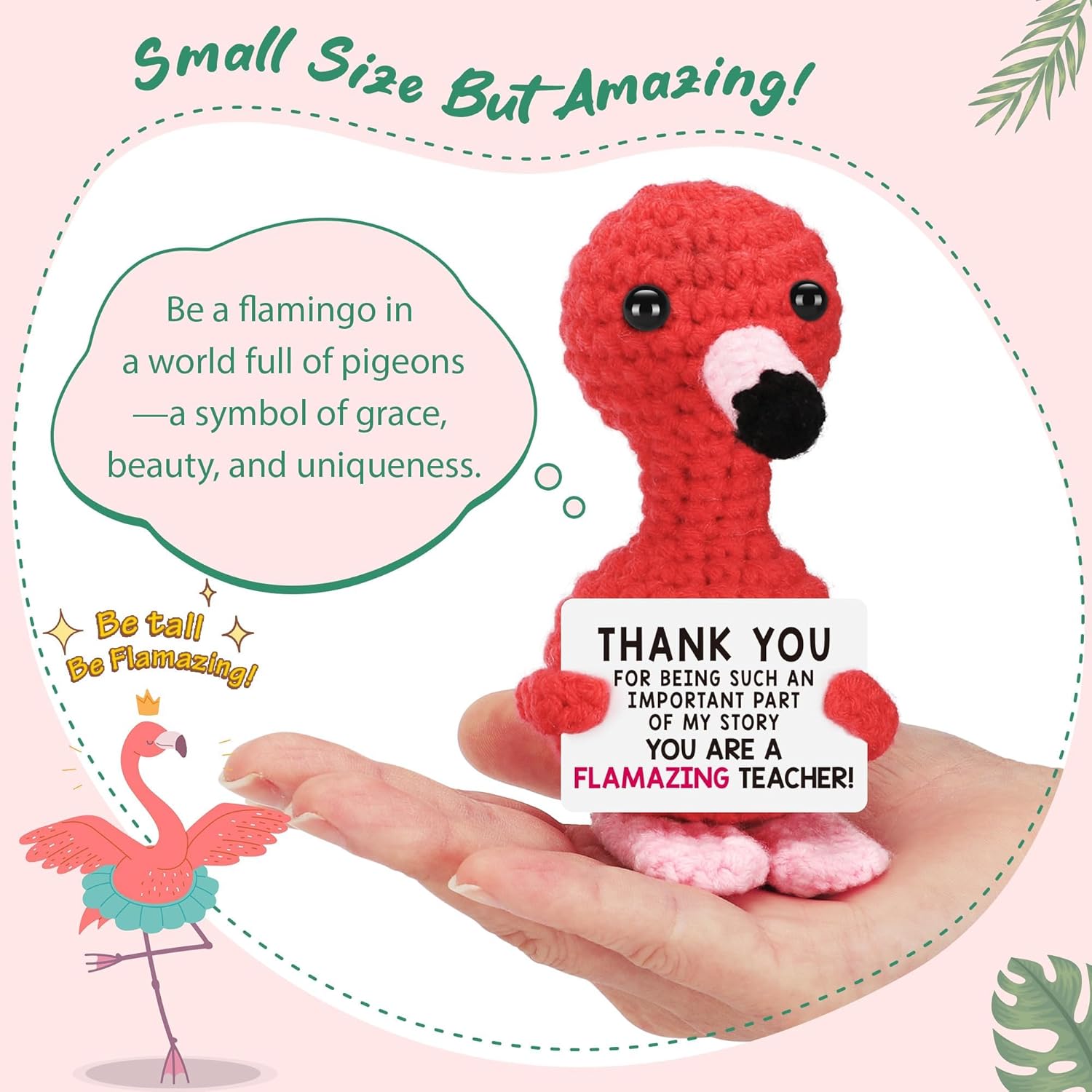 Thumbnail 1 de ALUNME Crochet Positive Flamingo Teacher Gift