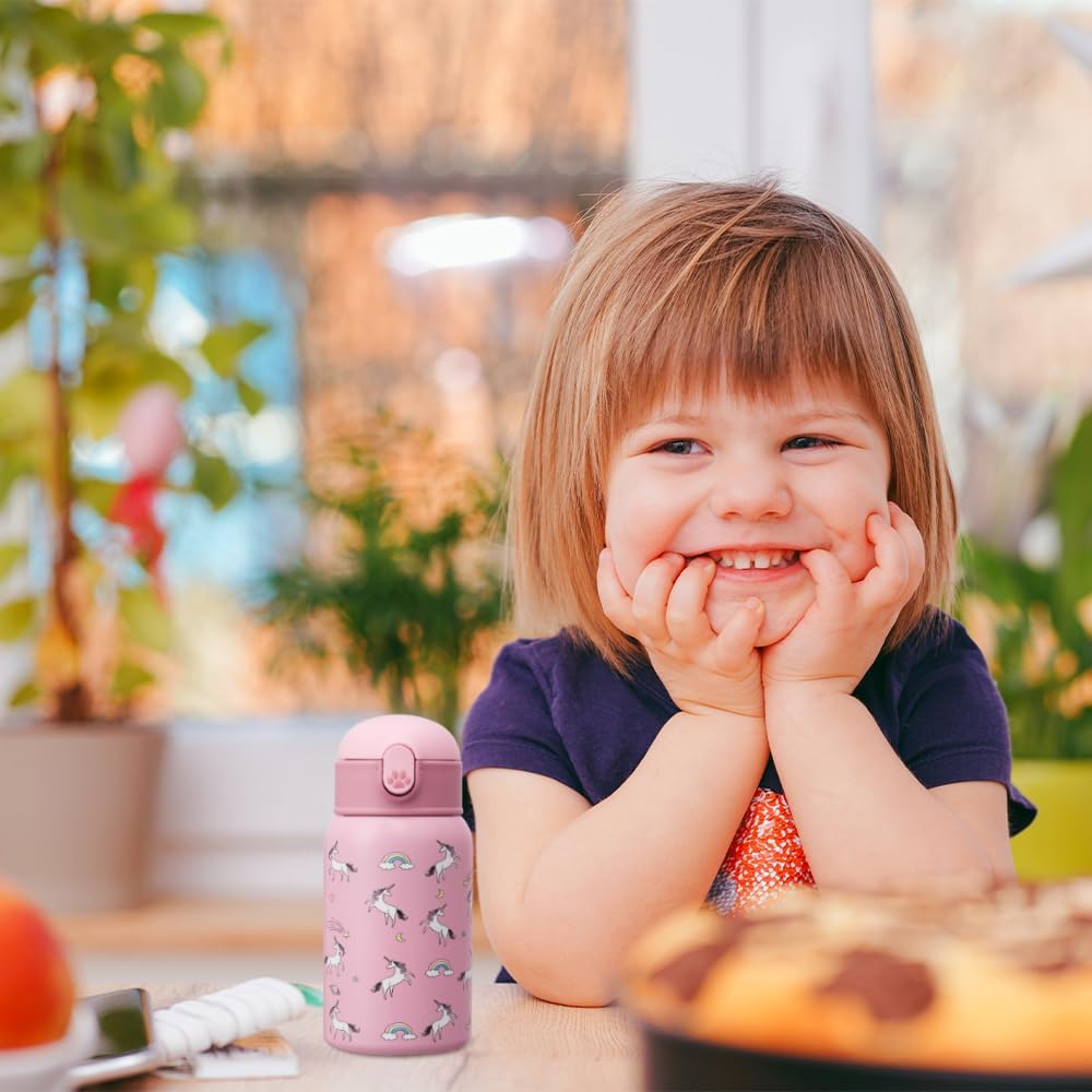 Detalle de Autsel 500ml Borraccia Bambini con cannuccia: borraccia in acciaio inox con doppia parete e silicone