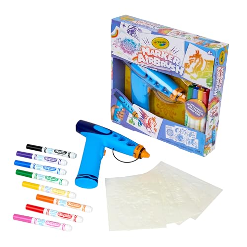 Detalle de Crayola Marker Airbrush Art Kit with 8 Washable Markers and 5 Stencils