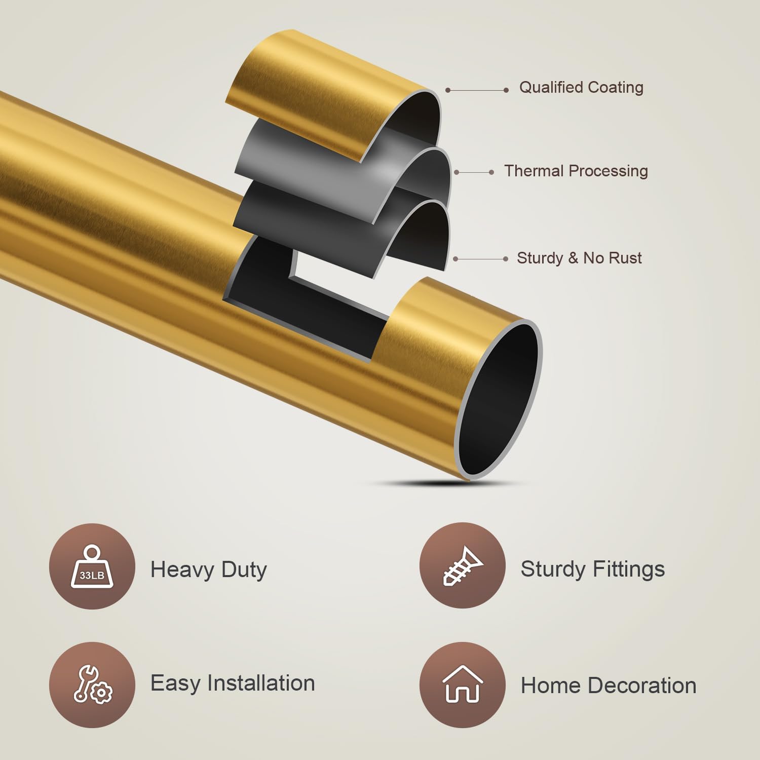 Thumbnail 6 de Lootkell Curtain Rod, 1-Inch Diameter