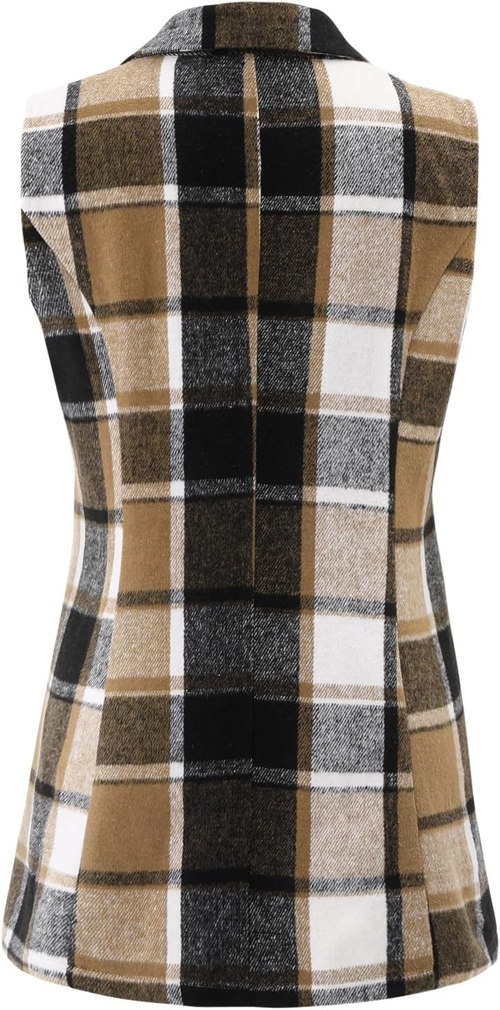 Detalle 1 de BETTE BOUTIK Plaid Flannel Vest for Women, Lightweight Lined Sleeveless Layer