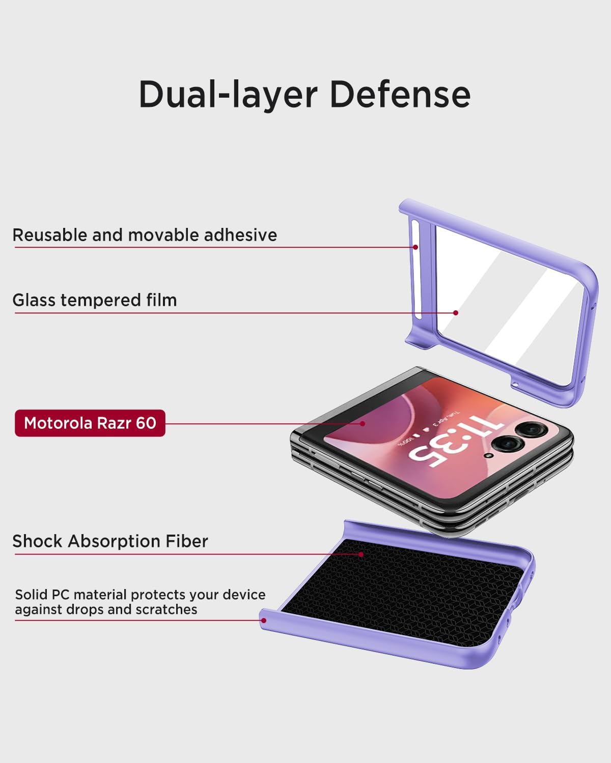 Detalle 2 de Miimall Razr phone case, purple
