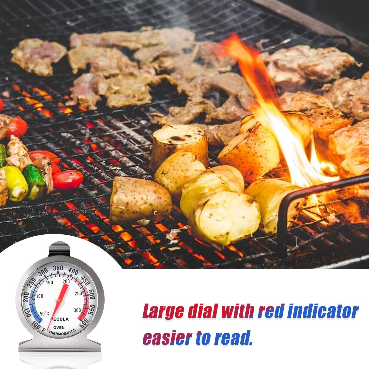 Thumbnail 5 de Oven Thermometer 50–300°C Instant Read Stainless Steel