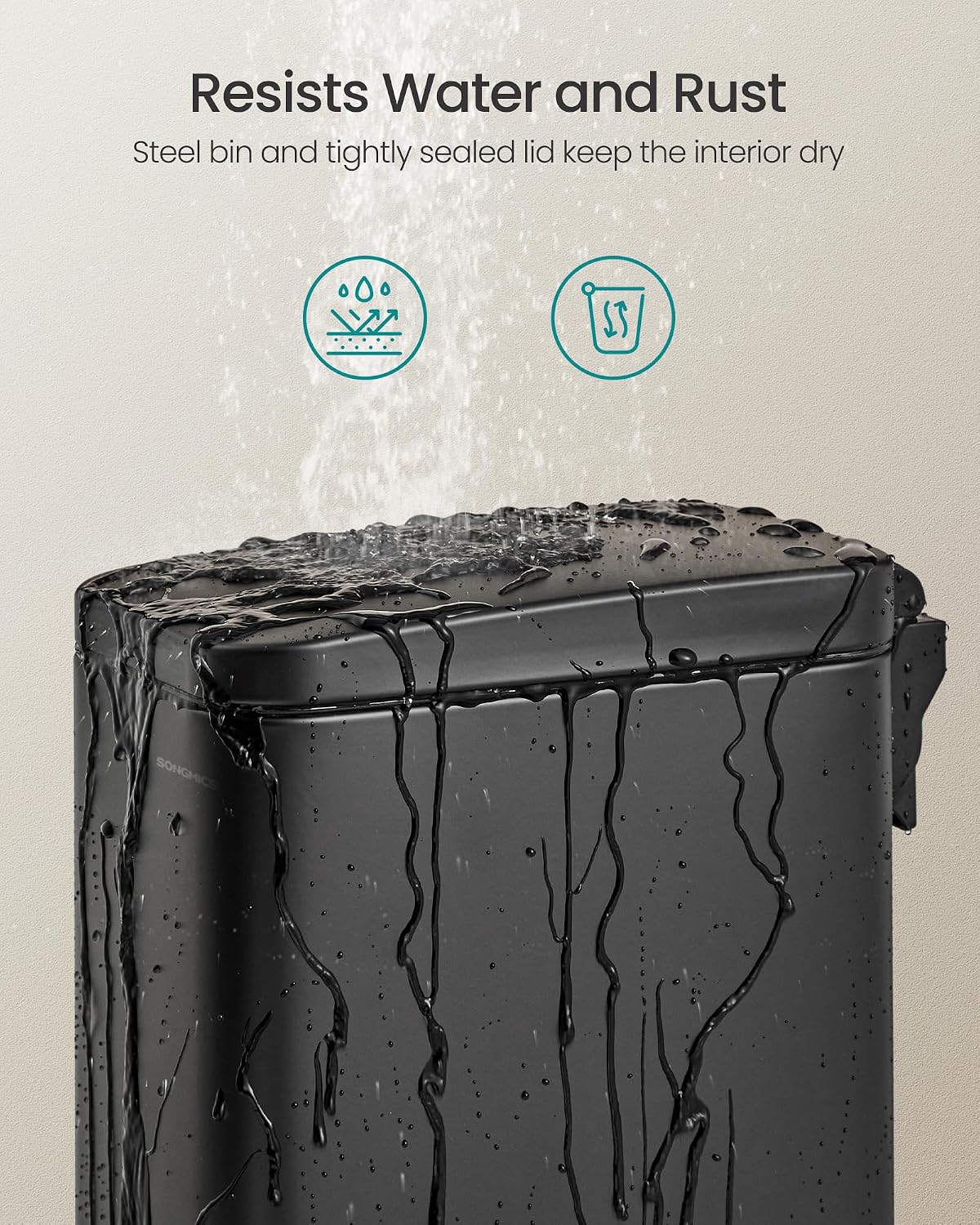 Detalle 2 de Narrow pedal toilet bin 5 L LTB560B05