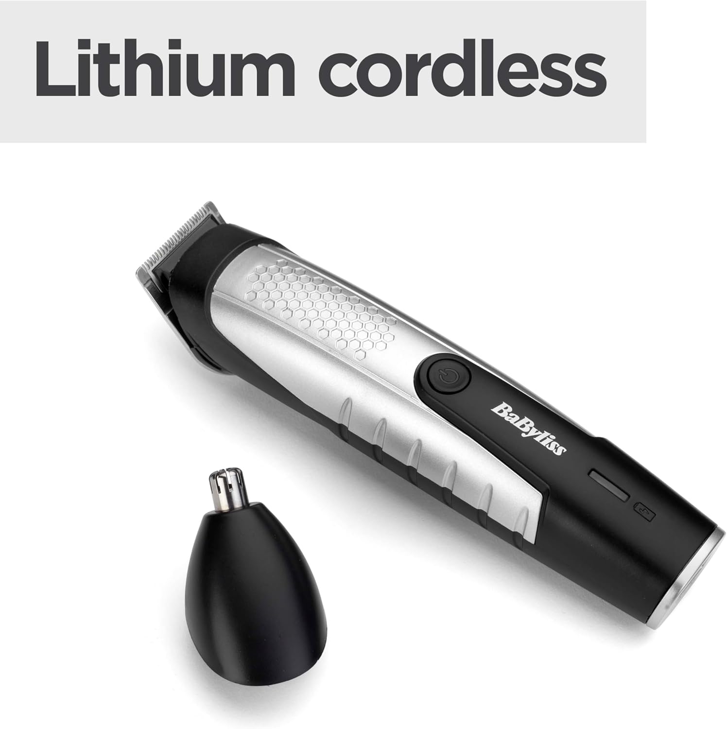 Detalle de BaByliss Lithium Power Beard Trimmer — Cordless Grooming Kit (T812U) with Stainless Steel Blades